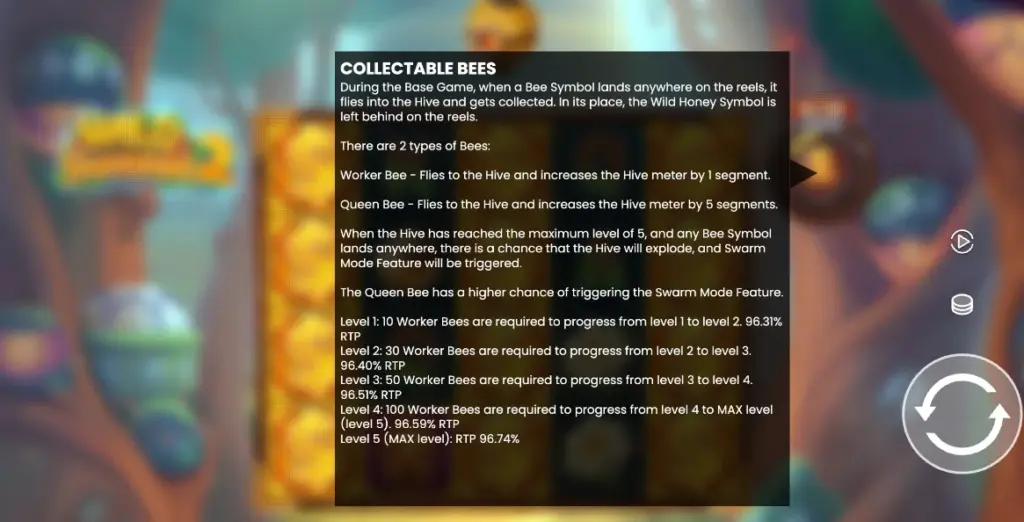 Paytable and symbols from Wild Swarm 2 slot